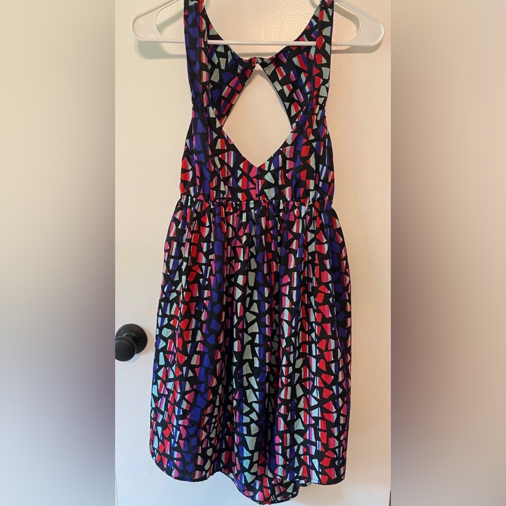 Roxy Multicolor Geometric Backless Dress